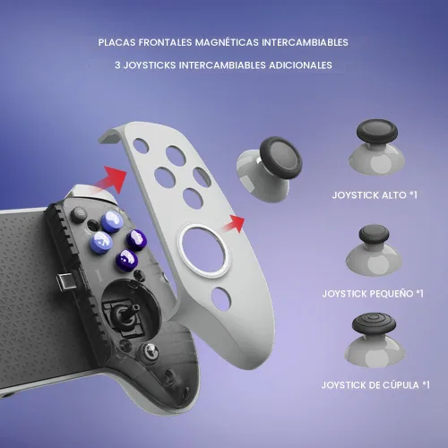 Vista 6 de GameSir G8 Galileo - Controlador móvil tipo C para Android y iPhone 15 Series (USB-C), Gamepad Plug and Play con joysticks efecto Hall/disparador