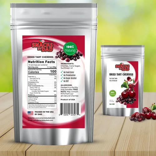 Vista 2 de Cerezas ácidas secas – Cerezas secas veganas sin conservantes Snack saludable y saludable Cereza agria para aperitivos Frutas secas de primera