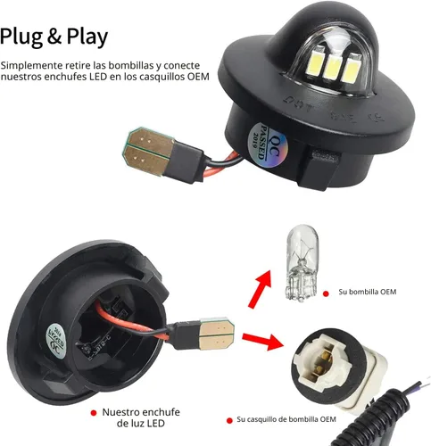 Vista 2 de Lámpara LED para placa de matrícula, compatible con Ford F150, F250, F350, Super Duty Ranger Explorer, Bronco Excursion, Expedition, de 6500 K