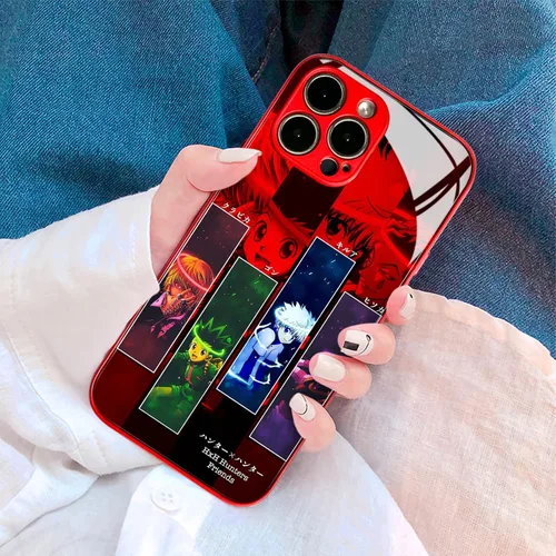 Vista 6 de HxH Gon Killua Kurapika - Funda protectora para iPhone 11, diseño de manga anime, color rojo templado a prueba de golpes Classic manga graphics