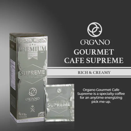 Vista 3 de 2 Cajas ORGANO Café Supreme, 100% Ganoderma Lucidum con Ginseng (40 Sobres)
