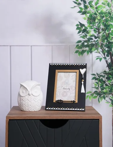 Vista 7 de Estatua de búho, estatua de animal, decoración moderna, escultura, regalo para escritorio, estantería, mesa de oficina, cerámica, 5.5 pulgadas