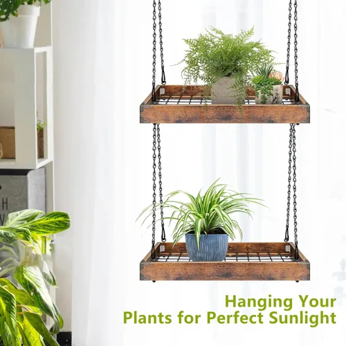 Vista 2 de Lilybud- lily Colgador de plantas para interiores y exteriores, macetas colgantes grandes de 16" para plantas de interior, soporte para plantas