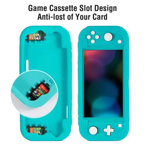 Vista 5 de Teyomi Protective Case Compatible with Nintendo Switch Lite, Silicone Protective Cover for Nintendo Switch Lite with Tempered Glass Screen