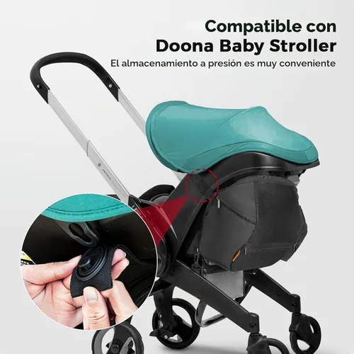 Vista 4 de Bolsa de almacenamiento compatible con el cochecito de asiento de automóvil Doona, accesorios de cochecito, gran capacidad, accesorios para bolsa