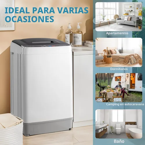 Vista 7 de Winado Lavadora completamente automática, lavadora portátil de carga superior de 17.6 libras con bomba de drenaje, 10 programas de lavado, 8 niveles