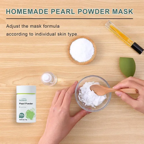 Vista 6 de Polvo de Perlas Orgánico, para Rostro, 4 onzas / 114g 99.9% Pureza, Grado Cosmético, Para Máscara Casera, Crema y Loción, Polvo de Perlas Orgánico