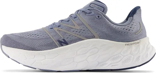 Vista 18 de New Balance Fresh Foam X More V4 - Tenis para correr para hombre Aluminio Gris/Neón Libélula/Caléndula Caliente