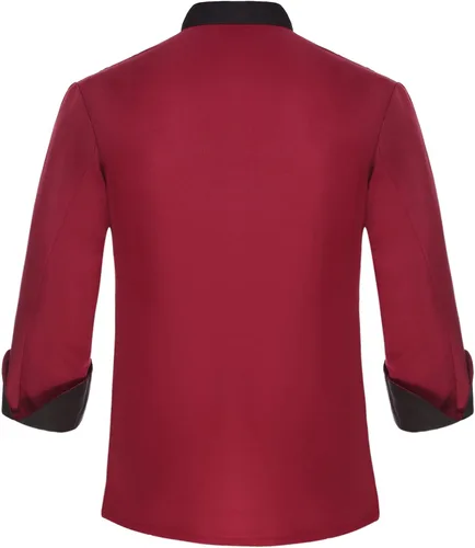 Vista 2 de Chaqueta de chef unisex para hombre, abrigo de chef para restaurante, cocina, hotel, hogar, uniforme de chef
