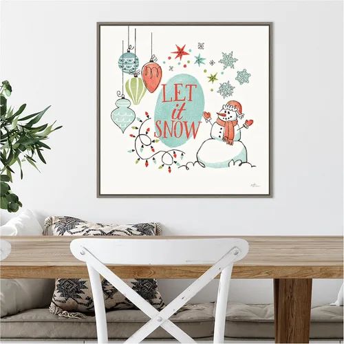 Vista 10 de Amanti Art Lienzo enmarcado para pared, 22 x 22 pulgadas, diseño retro de Janelle Penner, lienzo enmarcado para pared, obras de arte de vacaciones
