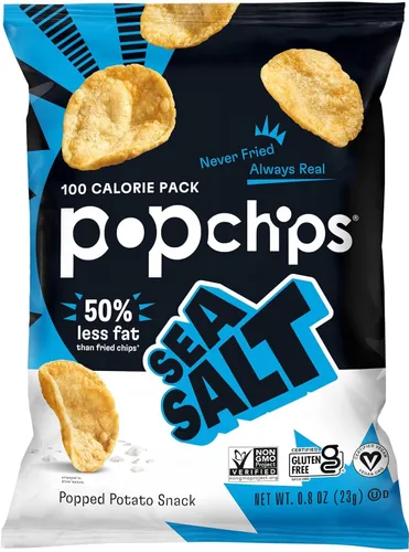 Vista 5 de Popchips Paquete variado de papas fritas, porciones individuales de 0.8 onzas (paquete de 24), 4 sabores: 8 sal marina, 8 barbacoa, 4 crema agria