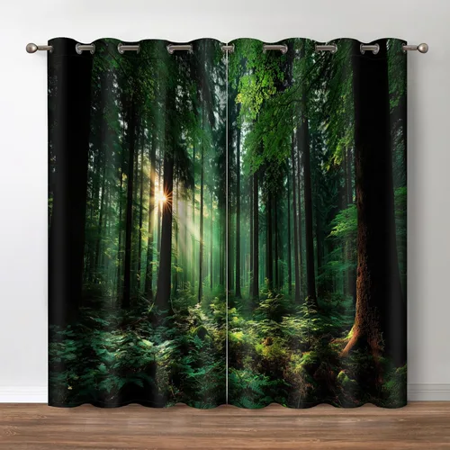 Vista 14 de Aimego Cortinas opacas abstractas con ojales para ventana, para el hogar, dormitorio, sala de estar, 2 paneles (42 x 54 pulgadas)