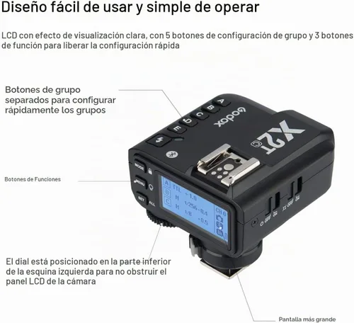 Vista 2 de Godox Disparador de flash inalámbrico X2T-C TTL para Canon EOS 6DII 5DIII