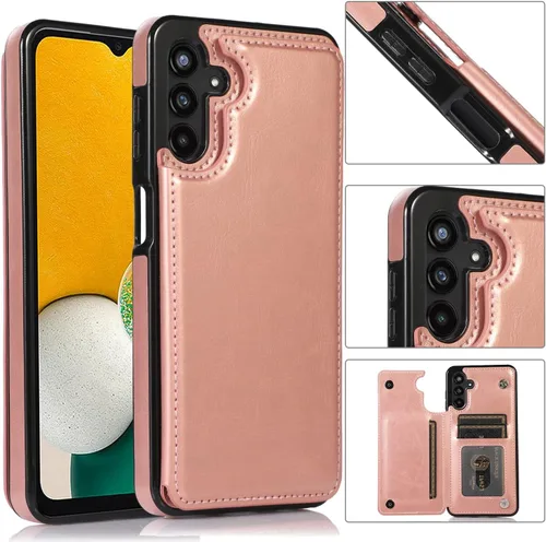 Vista 20 de UEEBAI Funda para Samsung Galaxy A53 5G, funda de cuero PU de lujo con [dos cierres magnéticos] [ranuras para tarjetas] Función de atril Durable A