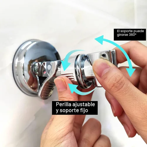 Vista 3 de Medsuo Soporte de cabezal de ducha de succión, ajustable en 360° para baño