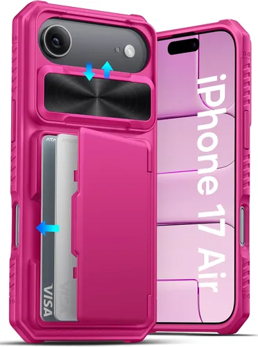 Vista 35 de ATATOO Funda Cartera para iPhone Air, Portador de Tarjetas Integrado (3-5 Tarjetas) [Bloqueo RFID] y Cubierta Deslizante para Cámara, Protección