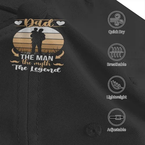 Vista 5 de Dad The Man The Myth The Legend - Gorra de béisbol para hombres y mujeres, ajustable, gorra de camionero casual para exteriores, color negro, Negro
