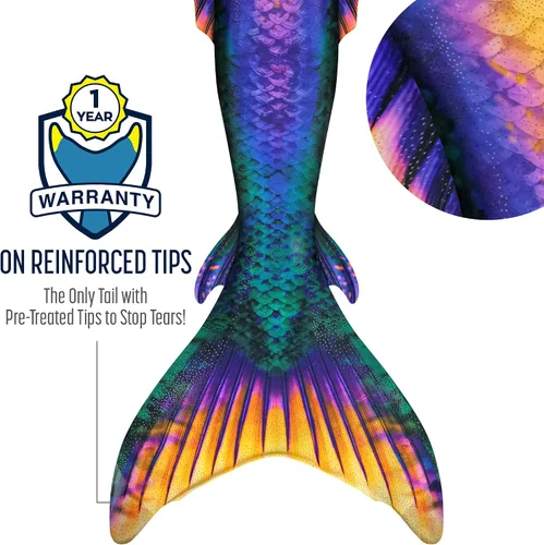Vista 2 de Fin Fun Atlantis - Piel de cola de sirena para adultos, resistente al desgaste, inserto de monoaleta no incluido, tallas para adultos y adolescentes