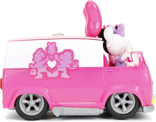 Vista 6 de Jada Juguetes Disney Junior Minnie Mouse Happy Helper's Van RC/Radio Control Vehículo de juguete, rosa/blanco