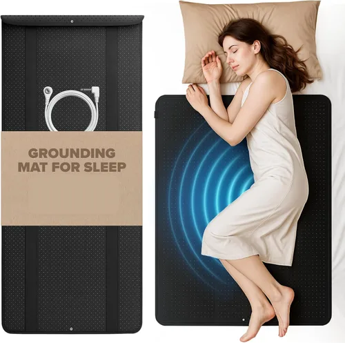 Vista 8 de Grounding Mat for Bed Earthing Mat Grounding Pad PU Leather Conductive Sleep Pad with Breathable Surface, Surge-Resistant Cord – Anti-Slip, Easy