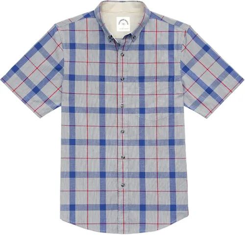 Vista 6 de Dubinik® Camisas de manga corta con botones para hombre, 100% algodón, a cuadros, camisas casuales con bolsillo