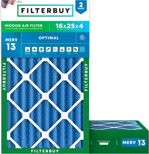 Vista 35 de Filterbuy Filtro de aire MERV 13 de 8 x 14 x 1 pulgadas, protección óptima contra el humo y la alergia (paquete de 2), filtros electrostáticos