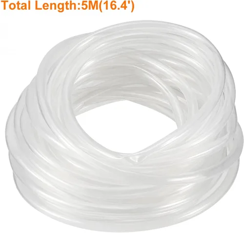 Vista 3 de uxcell Tubo de silicona de 0.039 in ID X 0.079 in 3/32 "OD 16.4 'Tubo flexible de goma de silicona Tubo de manguera de aire de agua transparente