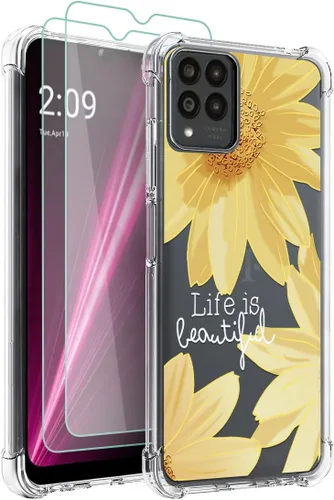 Vista 12 de Osophter Funda para Revvl 6 Pro 5G, transparente con protector de pantalla, TPU absorción de golpes, flexible para teléfono celular T-Mobile T Phone