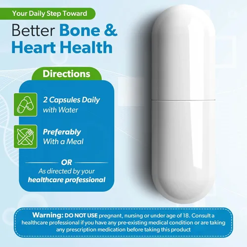Vista 5 de Suplemento de vitamina D3 K2 de 5000 UI (MK-7 90 mcg) – 120 cápsulas vegetales – Suplemento de vitamina K2 D3 para apoyo óseo, corazón e
