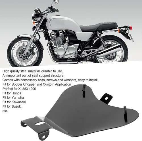 Vista 4 de Soporte de resorte de asiento de motocicleta de acero para asiento de motocicleta, soporte de placa base de montaje para Bobber Chopper, Popular