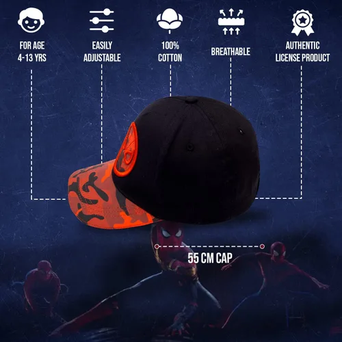 Vista 4 de Marvel Spiderman Hat for Boys, Breathable Spiderman Baseball Cap for Toddlers, Boys Ages 3-9