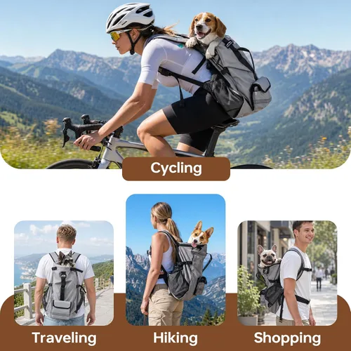 Vista 7 de Mochila transportadora para perros pequeños y medianos, bolsa de viaje