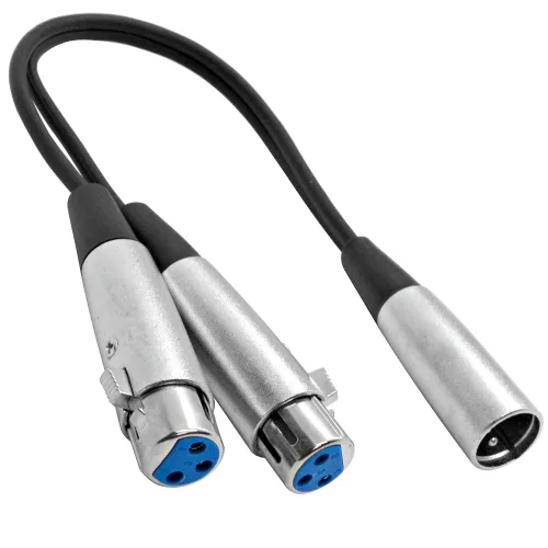 Vista 2 de SEISMIC AUDIO SA-Y4 Paquete de 4 cables de conexión divisores de 1 pie, 1 XLR macho a 2 XLR hembra
