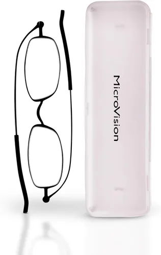 Vista 8 de Gafas de lectura de aire plegables planas con tecnología patentada de bisagra rodante y estuche compacto para mujeres y hombres Rectangular plomizo