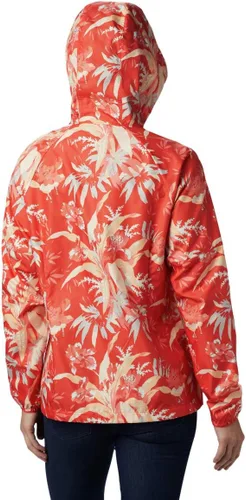Vista 4 de Columbia Cortavientos con estampado Side Hill para mujer, naranja intenso magnolia floral, talla XL