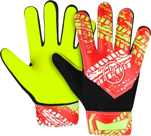Vista 11 de Rolanicio Guantes de portero Guantes de portero para niños con doble protección para la muñeca Guantes de fútbol de material de látex