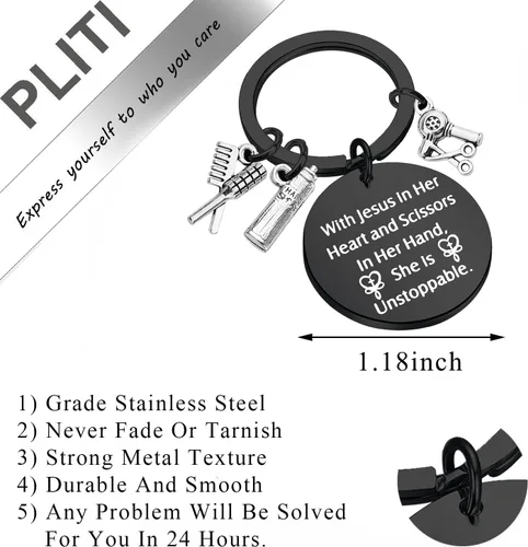 Vista 2 de PLITI Llavero estilista - Regalo de peluquería y peluquero - Llavero de cumpleaños para estilista
