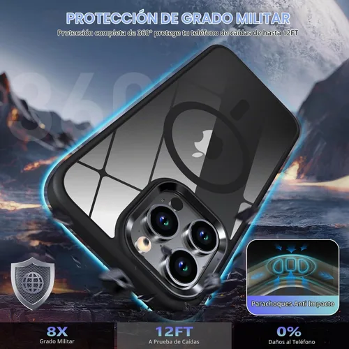Vista 3 de Funda magnética para iPhone 12 Pro Max, compatible con MagSafe, [protección contra caídas de grado militar] TPU suave y transparente para iPhone 12