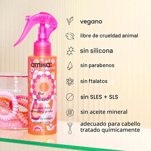 Vista 8 de amika the wizard silicone-free detangling primer