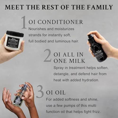 Vista 6 de Davines OI Conditioner, Rich Creamy Hydrating Conditioner for All Hair Types - Accelerates Drying, Protects Structure & Adds Shine with Antioxidant