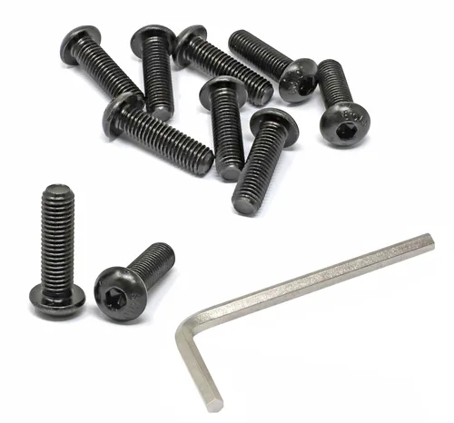 Vista 50 de iexcell 100 piezas de rosca M2.0.197 x 0.157 in paso de 0.018 in de acero aleado 10.9 grado hexagonal cabeza botón cabeza tornillo tornillo kit