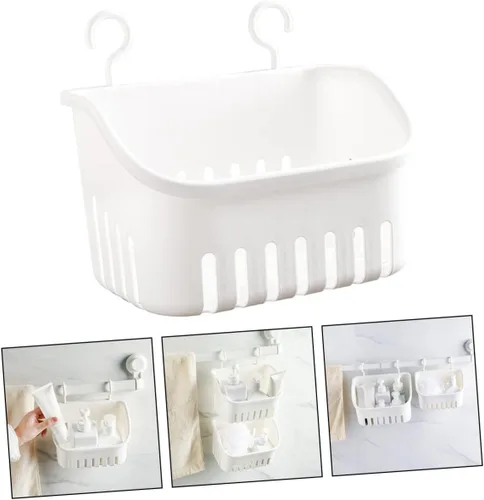 Vista 9 de Cabilock Cesta de almacenamiento colgante Cesta de pared conveniente cesta de baño multifunción Cesta de pared para el hogar Accesorio de ducha