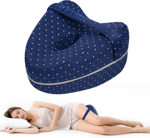 Vista 7 de Leg Alignment Pillow - Orthopedic Memory Foam Support Pillow for Side Sleepers (Blue)