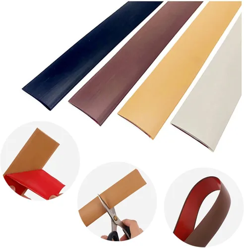 Vista 4 de Tira de transición de piso, 3.3-98.4 ft, impermeable, autoadhesiva, perfil de transición, tiras de cubierta de suelo, barra de puerta de vinilo