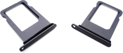 Vista 3 de 2 ranuras de repuesto para bandeja de tarjeta SIM individuales compatibles con iPhone SE (2020) (negro)