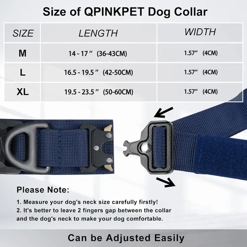 Vista 6 de AirTag - Collar táctico para perros grandes y medianos, collar de perro con asa, collar militar resistente con hebilla de metal para perros machos
