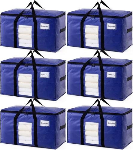 Vista 15 de TAILI - Bolsas de mudanza extra grandes, paquete de 10 bolsas negras resistentes para almacenamiento con ventana visible, asas envolventes