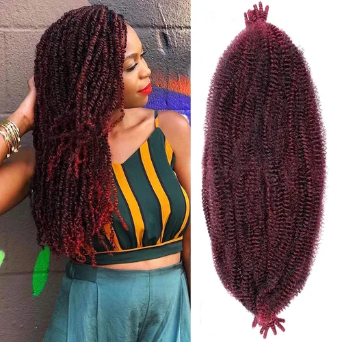 Vista 74 de Cabello de Envoltura Pre-Esponjado de 8 Pulgadas, 3 Paquetes, Cabello Afro Twist Pre-Separado Elástico para Locs, Cabello Afro Twist Negro Natural
