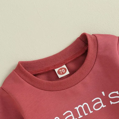 Vista 4 de Conjunto de ropa de otoño para bebé niña pequeña, sudadera sin botones y pantalones florales para invierno