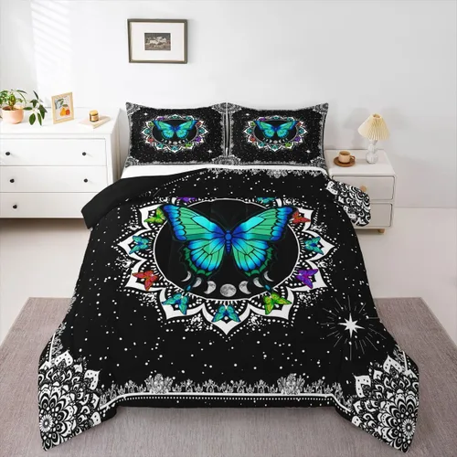 Vista 20 de Erosebridal - Juego de edredón Samurai, juego de ropa de cama al atardecer, edredón japonés de samurái cálido y suave, decoración de dormitorio